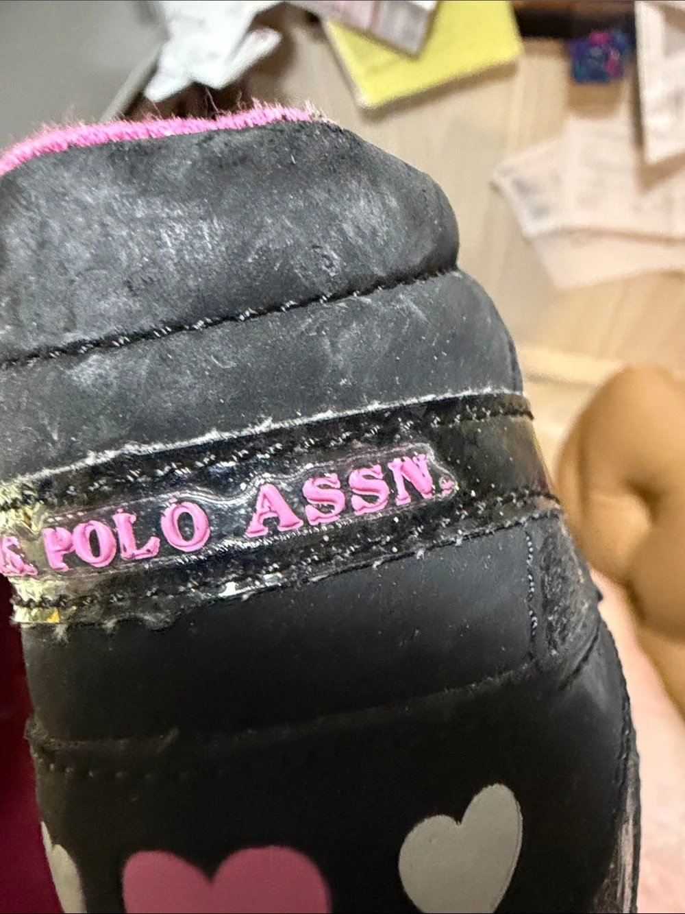 U.S. Polo Assn. Girls Black & Hot Pink High-Top Sneakers